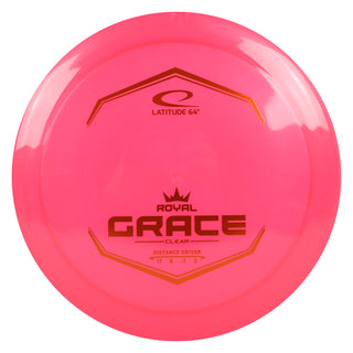 Latitude 64 Disc Golf Royal Clear Grace Distance Driver 11/6/-1/2 Red/Orange 174 grams
