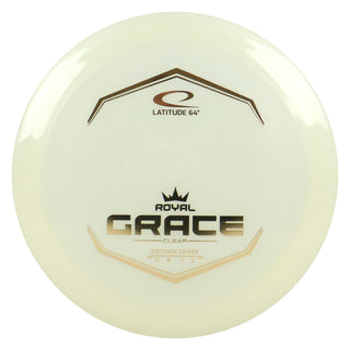 Latitude 64 Disc Golf Royal Clear Grace Distance Driver 11/6/-1/2 White/Gold 174 grams