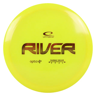 Latitude 64 Disc Golf Opto Air River Fairway Driver 7/7/-1/1 Yellow/Bronze 155 grams