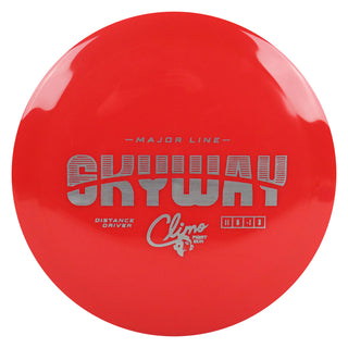 Climo Disc Golf Major Line Skyway Distance Driver 11/5/-1/3 Red/Silver 174 grams