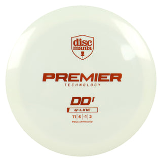 Discmania Disc Golf Premier Q-Line DD1 Distance Driver 11/6/-1/2 White/Orange 167 grams