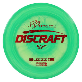 Discraft Disc Golf Paige Pierce ESP Buzzz OS Midrange 5/4/0/3 Green/Red Shimmer 173g