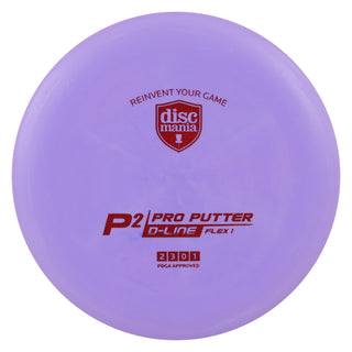 Discmania Disc Golf D-Line Flex 1 P2 Pro Putter 2/3/0/1 Purple/Red 175 grams