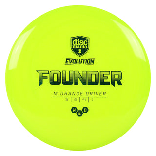Discmania Disc Golf Evolution Neo Founder Midrange Disc 5/6/-4/1 DayGlo/Green 174 grams