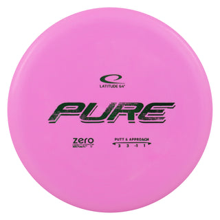 Latitude 64 Disc Golf Zero Soft Pure Putter 3/3/-1/1 Pink/Green 176 grams