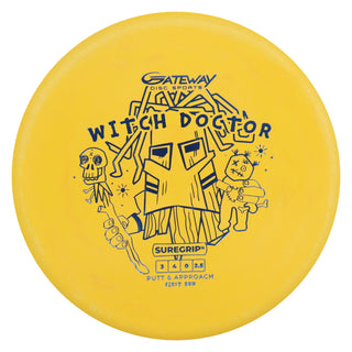 Gateway Disc Golf Suregrip Witch Doctor Putter 3/4/0/2.5 Yellow/Blue 176 grams