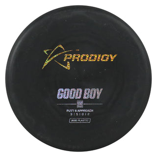 Prodigy Disc Golf 300 Good Boy Putt and Approach 3/5/0/2 Black/Gold Prisms/Holo Shimmer 174 grams