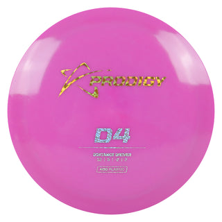 Prodigy Disc Golf 400 D4 Distance Driver 12/5/-2/2 Pink/Gold Prisms/Holo Shimmer 168 grams