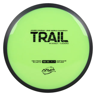 MVP Disc Golf James Conrad Neutron Trail Distance Driver 10/5/-1/1 Neon Green 173 grams