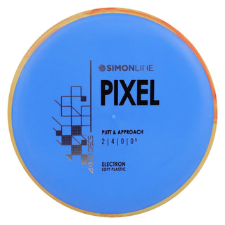 Axiom Disc Golf Simon Line Electron Soft Lizotte Pixel Putter 2/4/0/0.5 Blue/Mango Blend 174 grams