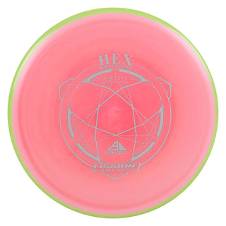 Axiom Disc Golf Fission Hex Midrange 5/5.5/-1/1 Light Red Blend/Green 176 grams