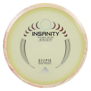 Axiom Disc Golf Eclipse Insanity Distance Driver 9/5/-2/1.5 Glow/Cream Red 173 grams