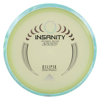 Axiom Disc Golf Eclipse Insanity Distance Driver 9/5/-2/1.5 Glow/Teal Blend 173 grams