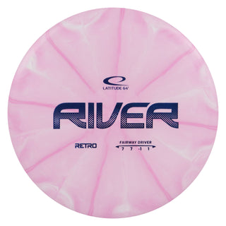 Latitude 64 Disc Golf Retro Burst River Fairway Driver 7/7/-1/1 Pink/Blue 174 grams