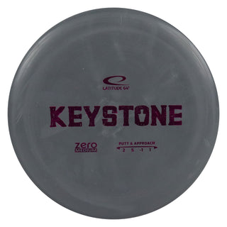 Latitude 64 Disc Golf Zero Medium Keystone Putter 2/5/-1/1 Dark Grey/Purple 173 grams