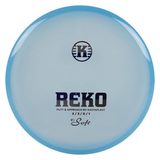 Kastaplast Disc Golf K1 Soft Reko Putter 3/3/0/1 Clear Blue/USA 176 grams