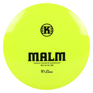 Kastaplast Disc Golf K1 Malm Fairway Driver 10/4/0/2.5 Yellow/Black 175 grams