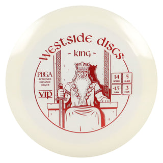 Westside Disc Golf VIP King Distance Driver 14/5/-1.5/3 White/Red 175 grams