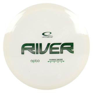 Latitude 64 Disc Golf Opto River Fairway Driver 7/7/-1/1 White/Green 174 grams
