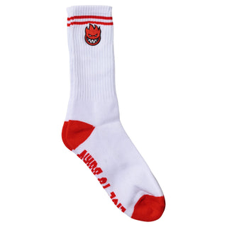 Spitfire Wheels Skateboard Socks Bighead Fill Embroidered White/Red