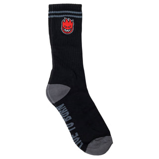 Spitfire Wheels Socks Bighead Fill Embroidered Black/Charcoal/Red