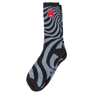 Spitfire Wheels Socks Bighead Fill Embroidered Swirl Black/Charcoal/Red
