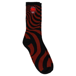 Spitfire Wheels Socks Bighead Fill Emb Swirl Dk Red/Black