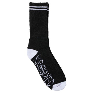 Krooked Skateboards Socks Multi Flowers Black/Black/White