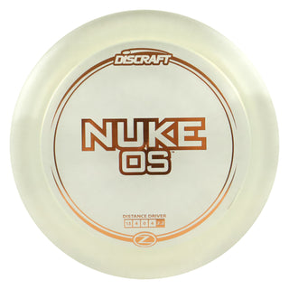 Discraft Disc Golf Z Line Nuke OS Distance Driver 13/4/0/4 Clear/Bronze 170-172g