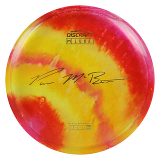 Discraft Disc Golf Paul McBeth Z Line Fly Dye Luna Putter 3/4/0/2 Red Yellow/Gold 173g