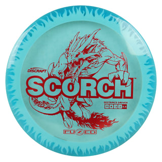 Discraft Disc Golf FuZed Line Scorch with Flame Pattern Distance Driver 11/6/-2/2 Blue with White Flame/Red 167-169g