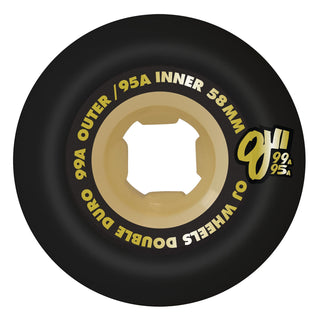OJ Skateboard Wheels 58mm Double Duro Black Gum Mini Combo 99A/95A Black