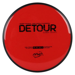 MVP Disc Golf James Conrad Signature Neutron Detour Midrange Disc 5/5/-2/1 Red 166 grams