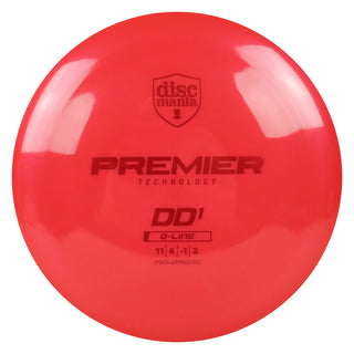 Discmania Disc Golf Premier Q-Line DD1 Distance Driver 11/6/-1/2 Red/Red 165 grams