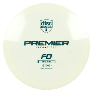 Discmania Disc Golf Premier Q-Line FD Fairway Driver 7/7/0/1 White/Turquoise 174 grams