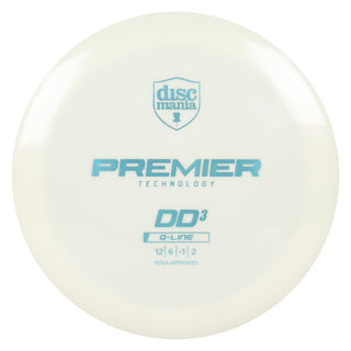 Discmania Disc Golf Premier Q-Line DD3 Distance Driver 12/6/-1/2 White/Slate 174 grams