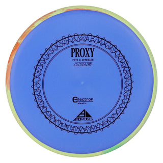 Axiom Disc Golf Electron Proxy Putter 3/3/-1/0.5 Blue/Lime Blend 168 grams