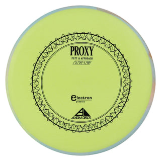 Axiom Disc Golf Electron Proxy Putter 3/3/-1/0.5 Yellow/Powder Blue Blend 172 grams