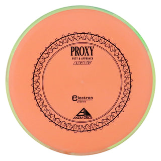 Axiom Disc Golf Electron Proxy Putter 3/3/-1/0.5 Light Orange/Lime Blend 173 grams