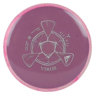 Axiom Disc Golf Neutron Virus Distance Driver 9/5/-3.5/1 Light Plum/Pink Blend 172 grams