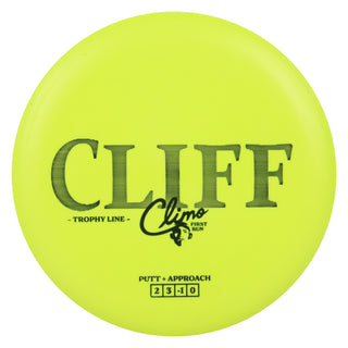 Climo Disc Golf First Run Trophy Line Cliff Putt and Approach 2/3/-1/0 Yellow/Black 173g