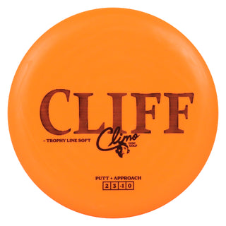 Climo Disc Golf First Run Trophy Line Soft Cliff Putt and Approach 2/3/-1/0 Orange/Black 174g