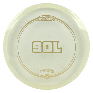 Discraft Disc Golf Z Line Sol Midrange Disc 4/5/-3/0 Clear/Gold 167-169g