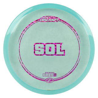 Discraft Disc Golf Z Line Sol Midrange Disc 4/5/-3/0 Light Blue/Magenta Shatter 173-174g