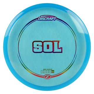 Discraft Disc Golf Z Line Sol Midrange Disc 4/5/-3/0 Blue/Rainbow 164-166g