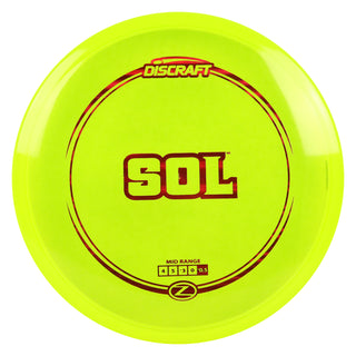 Discraft Disc Golf Z Line Sol Midrange Disc 4/5/-3/0 Yellow/Red Lines 170-172g