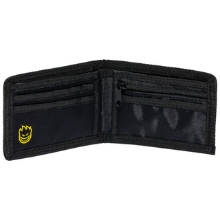 Spitfire Wheels Wallet Flames Script Bi-Fold Black