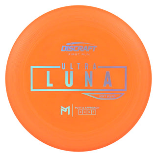 Discraft Disc Golf First Run Putter Line Soft UltraLuna Putt and Approach 3/4/0/1 Orange/Gold Holo 174g