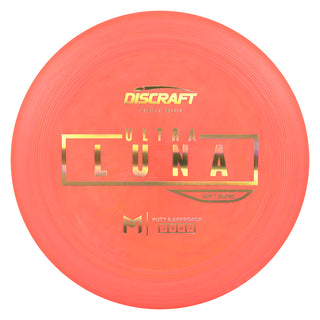 Discraft Disc Golf First Run Putter Line Soft UltraLuna Putt and Approach 3/4/0/1 Light Red/Gold Holo 169g