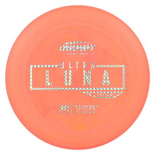 Discraft Disc Golf First Run Putter Line Soft UltraLuna Putt and Approach 3/4/0/1 Light Red/Holo Prisms 172g